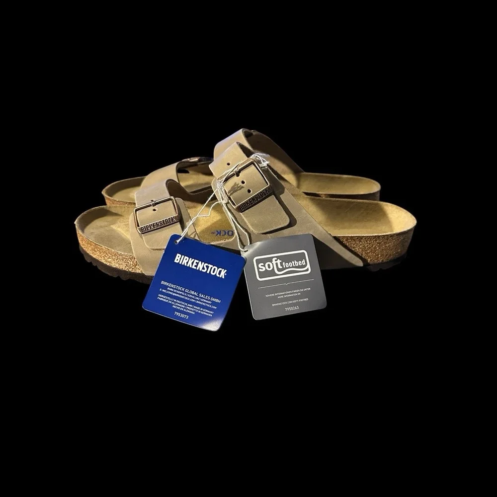 Birkenstock Arizona Soft Footbed Tobacco Brown Leather Men's 13 EU 46 New Box